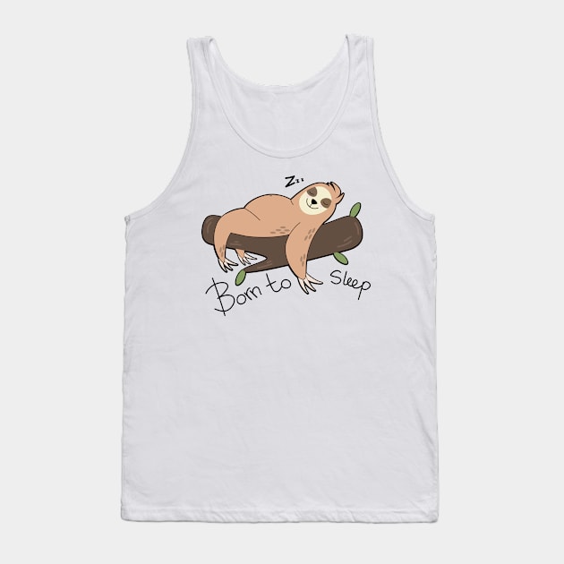 Sloth lazy sleep Tank Top by Karroart